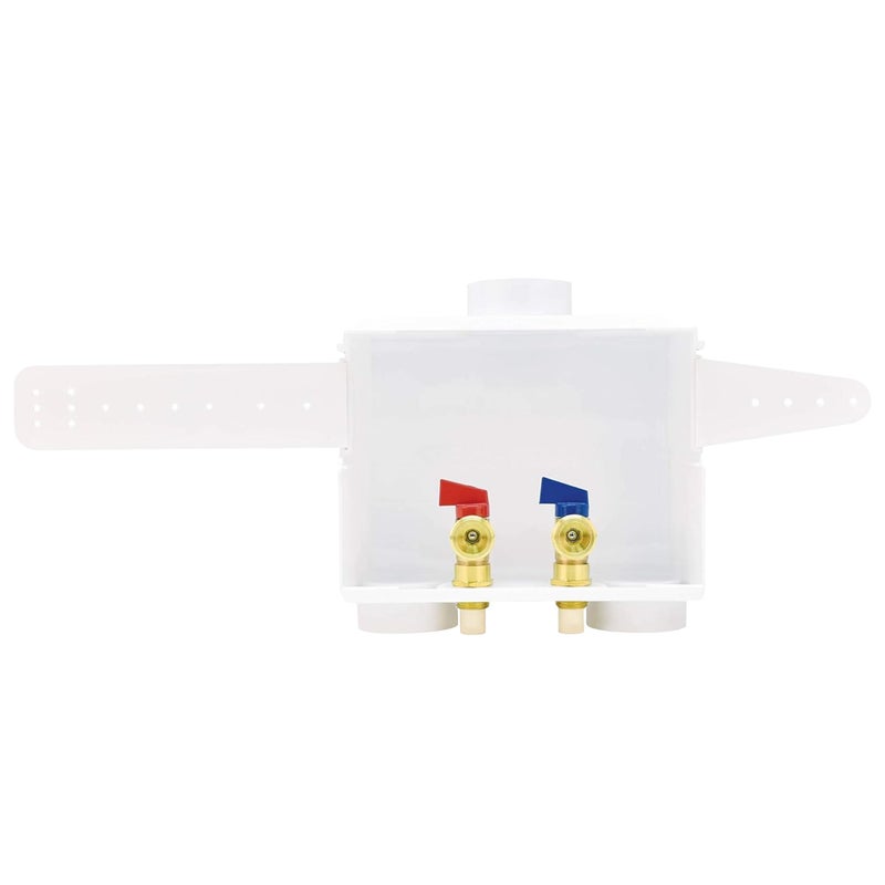 Eastman 1/2 Inch CPVC Connection x 3/4 Inch MHT Washing Machine Outlet Box, Push to Connect Brass Plumbing Fittings, Double Drain, 60244 - Image 1